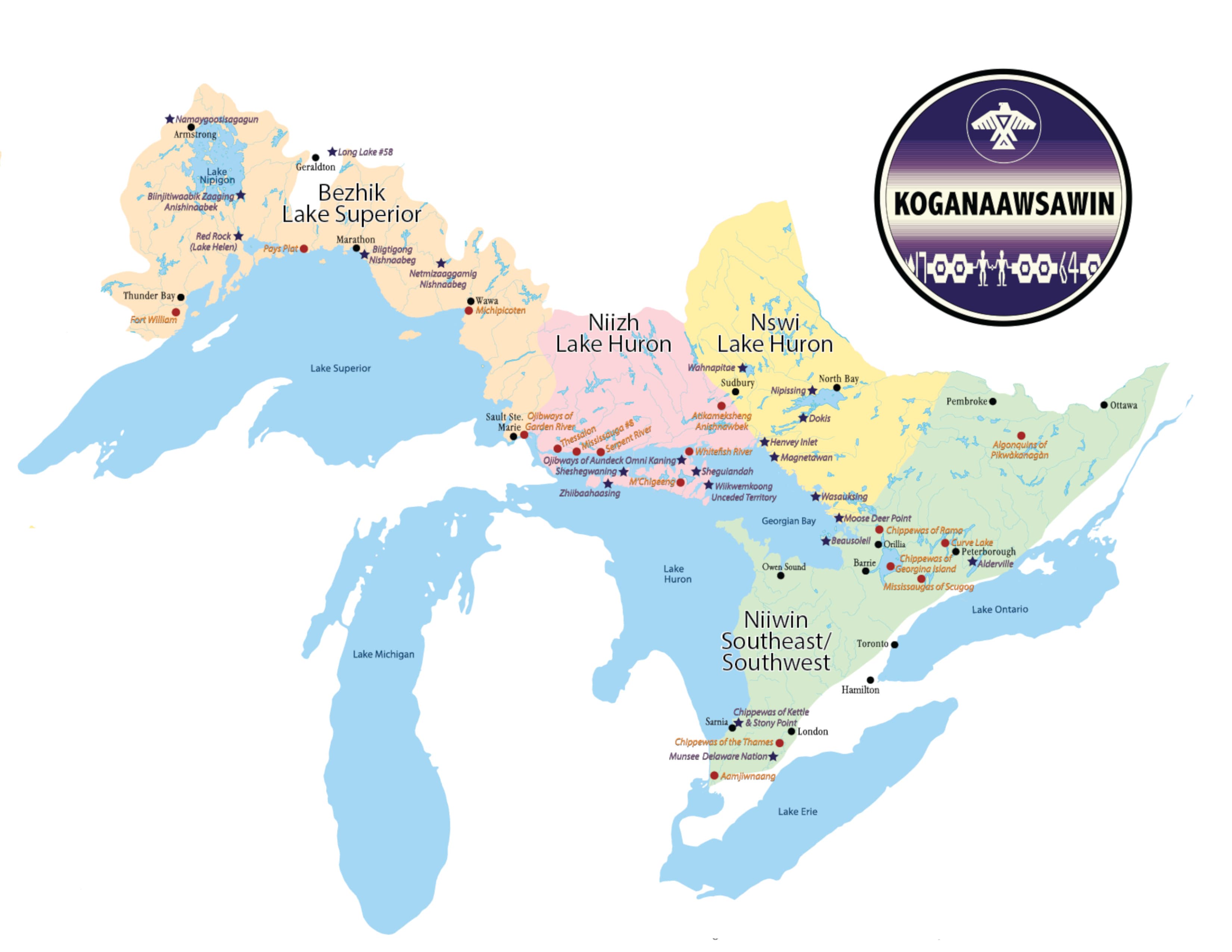 Map of the Anishinabek Nation regions